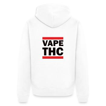 Vape THC - Unisex Premium Bio Zip Hoodie - Weiß - Hinten - Thijin (182cm)