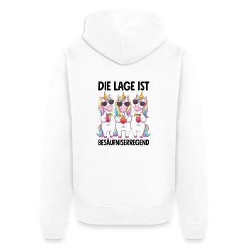 La situation est l’ivresse - Veste à capuche bio Premium Unisexe - blanc - Dos - Thijin (182cm)