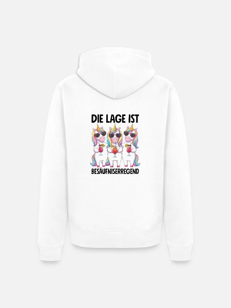 The situation is drunkenness - Unisex Premium Organic Zip Hoodie - white