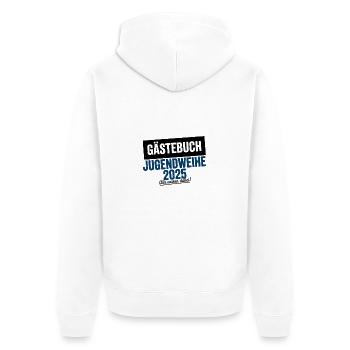 Guestbook Youth Consecration 2025 Memories - Unisex Premium Organic Zip Hoodie - white - Back - Thijin (182cm)