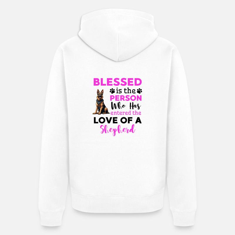 Lustiger Deutscher Schäferhund Spruch - Unisex Premium Bio Zip Hoodie - Weiß