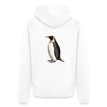 Penguin - Unisex Premium Organic Zip Hoodie - white - Back - Thijin (182cm)