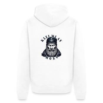 East Frisian North Sea Seaman Klei Mi An Mors - Unisex Premium Organic Zip Hoodie - white - Back - Thijin (182cm)