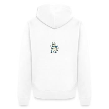 Cartoon llama for urban animal lovers - Unisex Premium Organic Zip Hoodie - white - Back - Thijin (182cm)