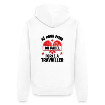 amateur de padel cadeau padel joueur de padel - Veste à capuche bio Premium Unisexe - blanc - Dos - Thijin (182cm)