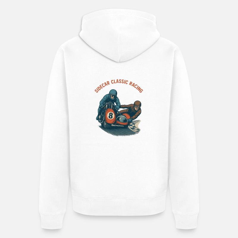 Sidecar Classic Racing - Veste à capuche bio Premium Unisexe - blanc