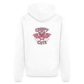 Effrayant mais mignon Chauve-souris rose Gothique Animal Pastel Goth - Veste à capuche bio Premium Unisexe - blanc - Dos - Thijin (182cm)