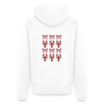 Coquette Hummer Schleifen Muster - Unisex Premium Bio Zip Hoodie - Weiß - Hinten - Thijin (182cm)