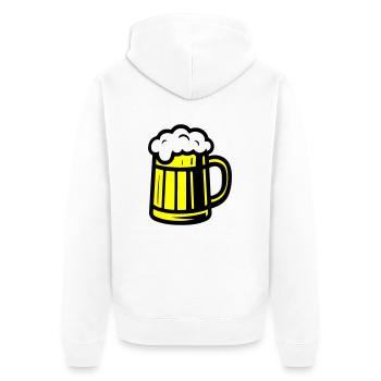 Chope à bière en verre à bière - Veste à capuche bio Premium Unisexe - blanc - Dos - Thijin (182cm)