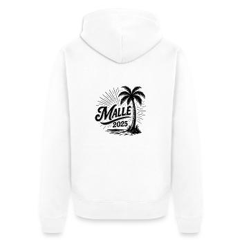 Malle 2025 Beach Mallorca - Unisex Premium Organic Zip Hoodie - white - Back - Thijin (182cm)