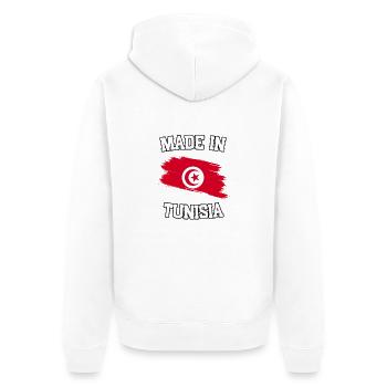 Fabriqué en Tunisie - Veste à capuche bio Premium Unisexe - blanc - Dos - Thijin (182cm)
