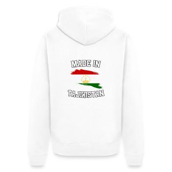 Fabriqué au Tadjikistan - Veste à capuche bio Premium Unisexe - blanc - Dos - Thijin (182cm)