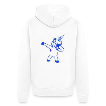 Licorne Dabbing Dab Danse Soirée Pose Geste Drôle - Veste à capuche bio Premium Unisexe - blanc - Dos - Thijin (182cm)