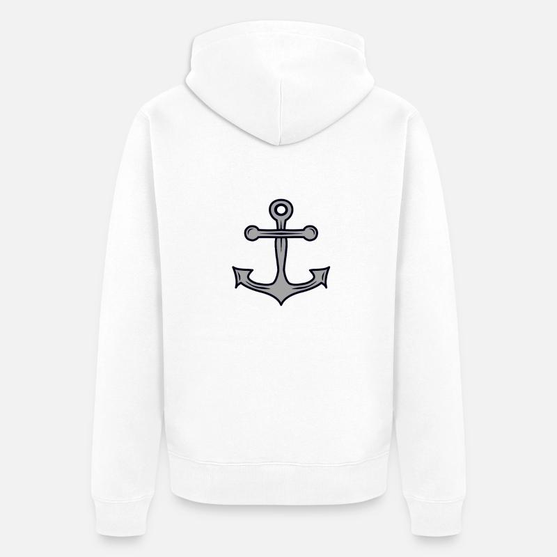Mouillage marin côte de Seebaer - Veste à capuche bio Premium Unisexe - blanc