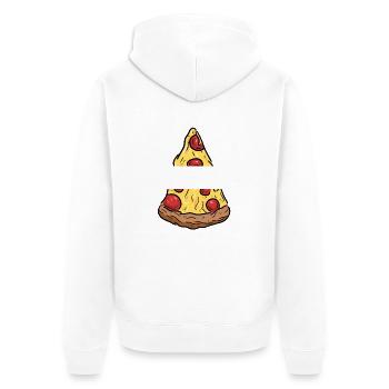 Part de Pizza Prenom Personnalisable - Veste à capuche bio Premium Unisexe - blanc - Dos - Thijin (182cm)