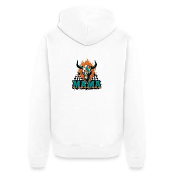 Halloween maman crâne flammes damier motif - Veste à capuche bio Premium Unisexe - blanc - Dos - Thijin (182cm)