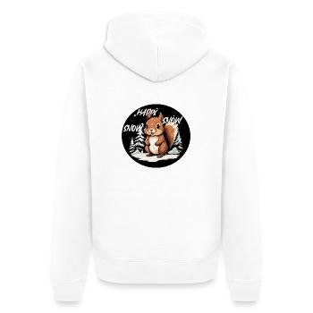 Écureuil des neiges heureux - Veste à capuche bio Premium Unisexe - blanc - Dos - Thijin (182cm)