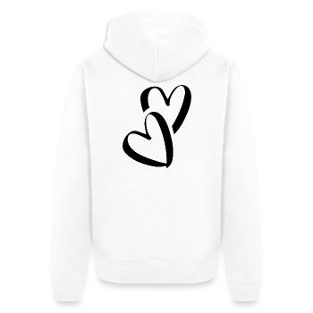 Heart Little hearts Two hearts in love Pocket - Unisex Premium Organic Zip Hoodie - white - Back - Thijin (182cm)