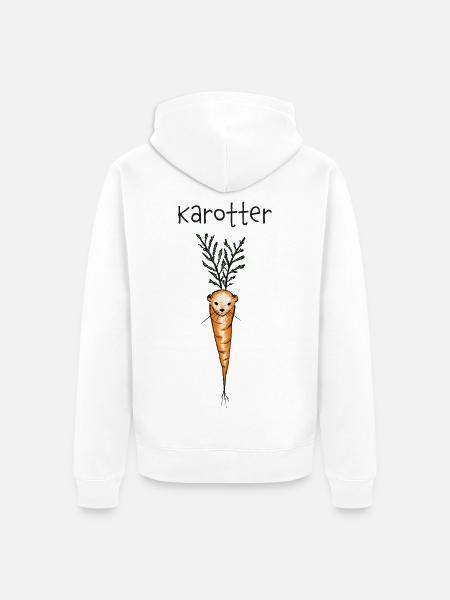 Karotter - Otter, Karotte - Unisex Premium Bio Zip Hoodie - Weiß