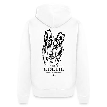 Collie Kurzhaar Mom Hunde Hund Wilsigns - Unisex Premium Bio Zip Hoodie - Weiß - Hinten - Thijin (182cm)