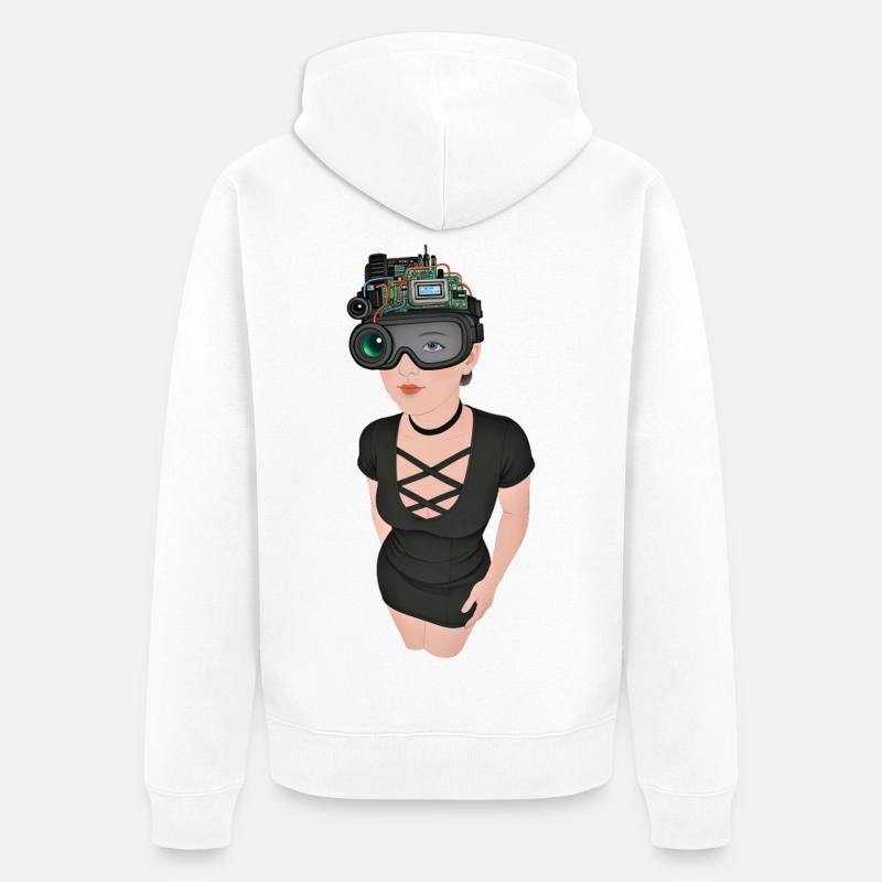 ICH BEOBACHTE DICH #2 – Geek & Sci-Fi - Unisex Premium Bio Zip Hoodie - Weiß