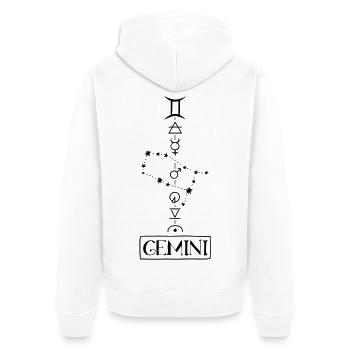 Gémeaux - Zodiaque des Gémeaux - noir - Veste à capuche bio Premium Unisexe - blanc - Dos - Thijin (182cm)