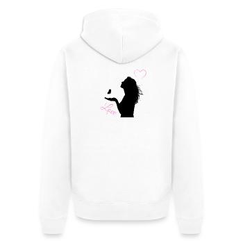 Papillon d’amour - Veste à capuche bio Premium Unisexe - blanc - Dos - Thijin (182cm)