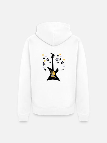 Guitare-electrique-son-etoiles - Veste à capuche bio Premium Unisexe - blanc