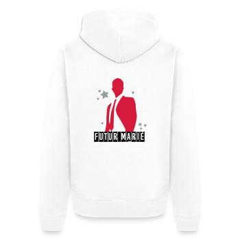 futur marié - Veste à capuche bio Premium Unisexe - blanc - Dos - Thijin (182cm)