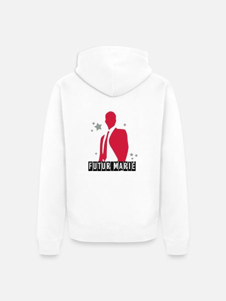 futur marié - Veste à capuche bio Premium Unisexe - blanc