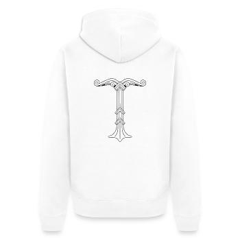 irminsul - Unisex Premium Organic Zip Hoodie - white - Back - Thijin (182cm)