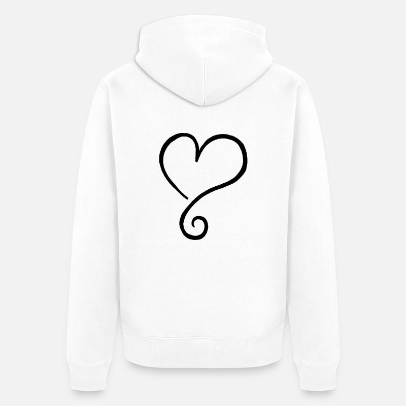 Coeur avec s'épanouit - Veste à capuche bio Premium Unisexe - blanc