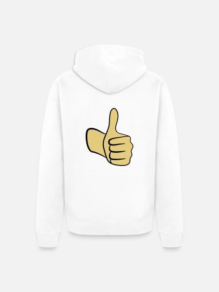 Daumen hoch! - Unisex Premium Bio Zip Hoodie - Weiß