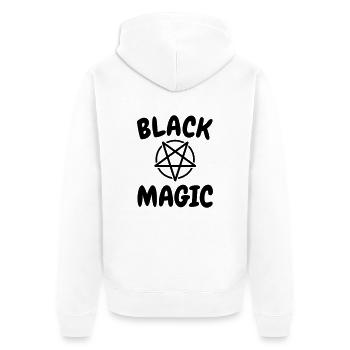 Schwarze Magie - Unisex Premium Bio Zip Hoodie - Weiß - Hinten - Thijin (182cm)