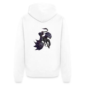 Schwarzer Drache - Unisex Premium Bio Zip Hoodie - Weiß - Hinten - Thijin (182cm)
