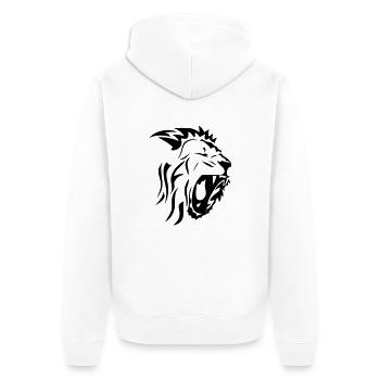 tribal lion face rugit3 - Unisex Premium Organic Zip Hoodie - white - Back - Thijin (182cm)