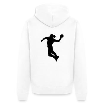 Handball female eu - Unisex Premium Organic Zip Hoodie - white - Back - Thijin (182cm)