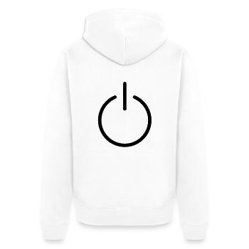 power - Unisex Premium Organic Zip Hoodie - white - Back - Thijin (182cm)