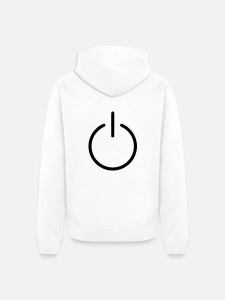 power - Unisex Premium Organic Zip Hoodie - white