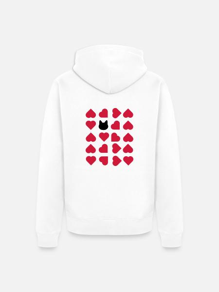 J’aime les chats - Veste à capuche bio Premium Unisexe - blanc