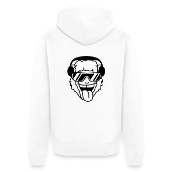 Cool Monkey - Unisex Premium Organic Zip Hoodie - white - Back - Thijin (182cm)