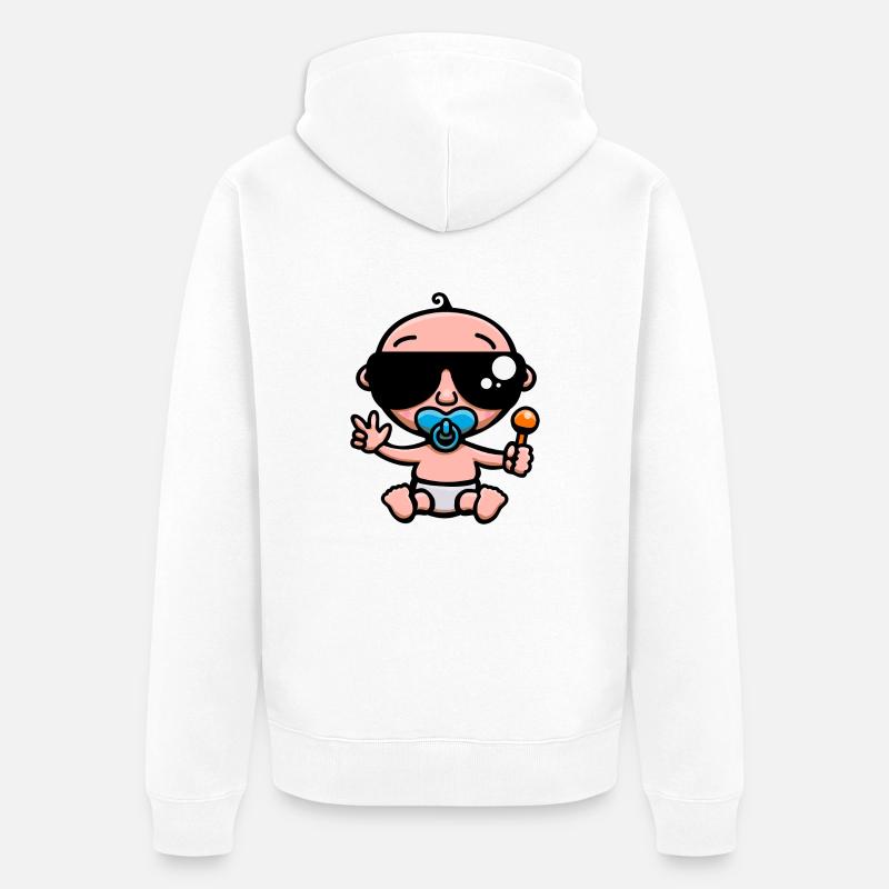 Bébé Cool Blue - Veste à capuche bio Premium Unisexe - blanc