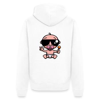 Baby Cool Pink - Unisex Premium Bio Zip Hoodie - Weiß - Hinten - Thijin (182cm)