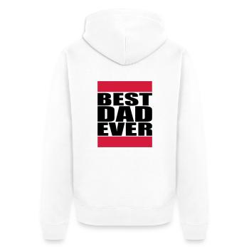 Best Dad Ever Logo - Unisex Premium Organic Zip Hoodie - white - Back - Thijin (182cm)