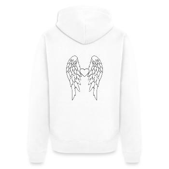 Angel Wings_V2 - Unisex Premium Organic Zip Hoodie - white - Back - Thijin (182cm)