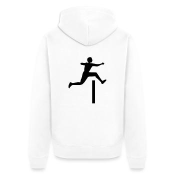 saut Course de haies - Veste à capuche bio Premium Unisexe - blanc - Dos - Thijin (182cm)