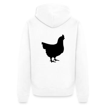 Poule - Veste à capuche bio Premium Unisexe - blanc - Dos - Thijin (182cm)