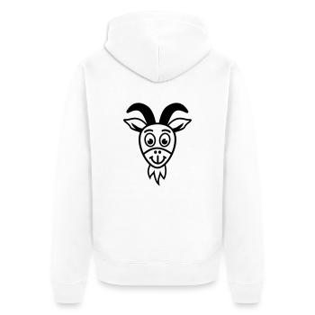Ziege - Unisex Premium Bio Zip Hoodie - Weiß - Hinten - Thijin (182cm)