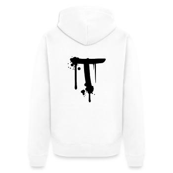 T Graffiti Tropfen Farbklex Spray - Unisex Premium Bio Zip Hoodie - Weiß - Hinten - Thijin (182cm)