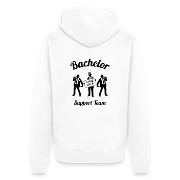 Bachelor Game Over Support Team Stag Party 1C - Unisex Premium Bio Zip Hoodie - Weiß - Hinten - Thijin (182cm)